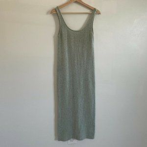 Zara Green Knit Bodycon Midi Dress Small